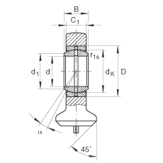 液壓桿端軸承 GK10-DO, 根據(jù) DIN ISO 12 240 標準，帶焊接面，需維護
