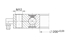 四點接觸球軸承 VU130225, 無齒，兩側唇密封