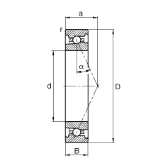 主軸軸承 HS7017-E-T-P4S, 調節，成對或單元安裝，接觸角 α = 25°，限制公差