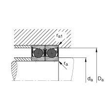 主軸軸承 HCB7204-E-2RSD-T-P4S, 調節，成對或單元安裝，接觸角 α = 25°，陶瓷球，兩側唇密封，非接觸，限制公差