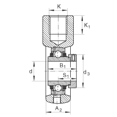 吊裝式軸承座單元 THE40, 鑄鐵軸承座,帶偏心鎖圈的外球面球軸承,T 型密封 吊裝式軸承座單元 THE40, 鑄鐵軸承座,帶偏心鎖圈的外球面球軸承,T 型密封